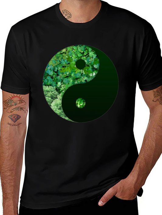 Nature Yin Yang Graphic Tee - Casual Style