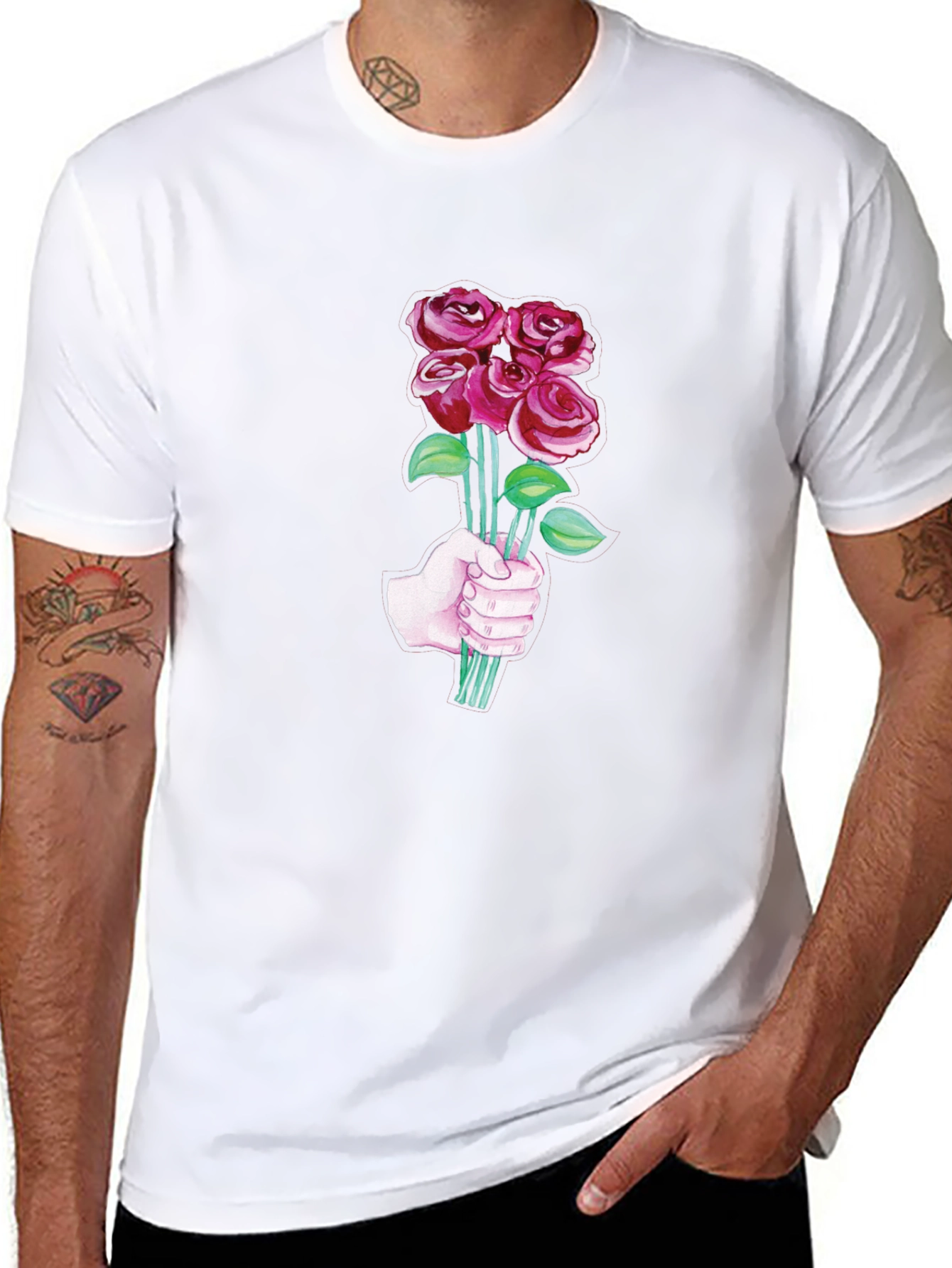 Roses Bouquet T-Shirt - Stylish Graphic Tee