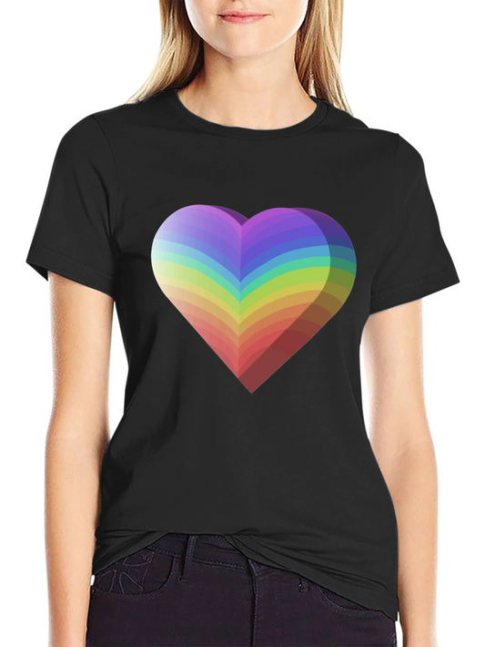 Rainbow Heart Graphic Tee - Black Unisex T-Shirt