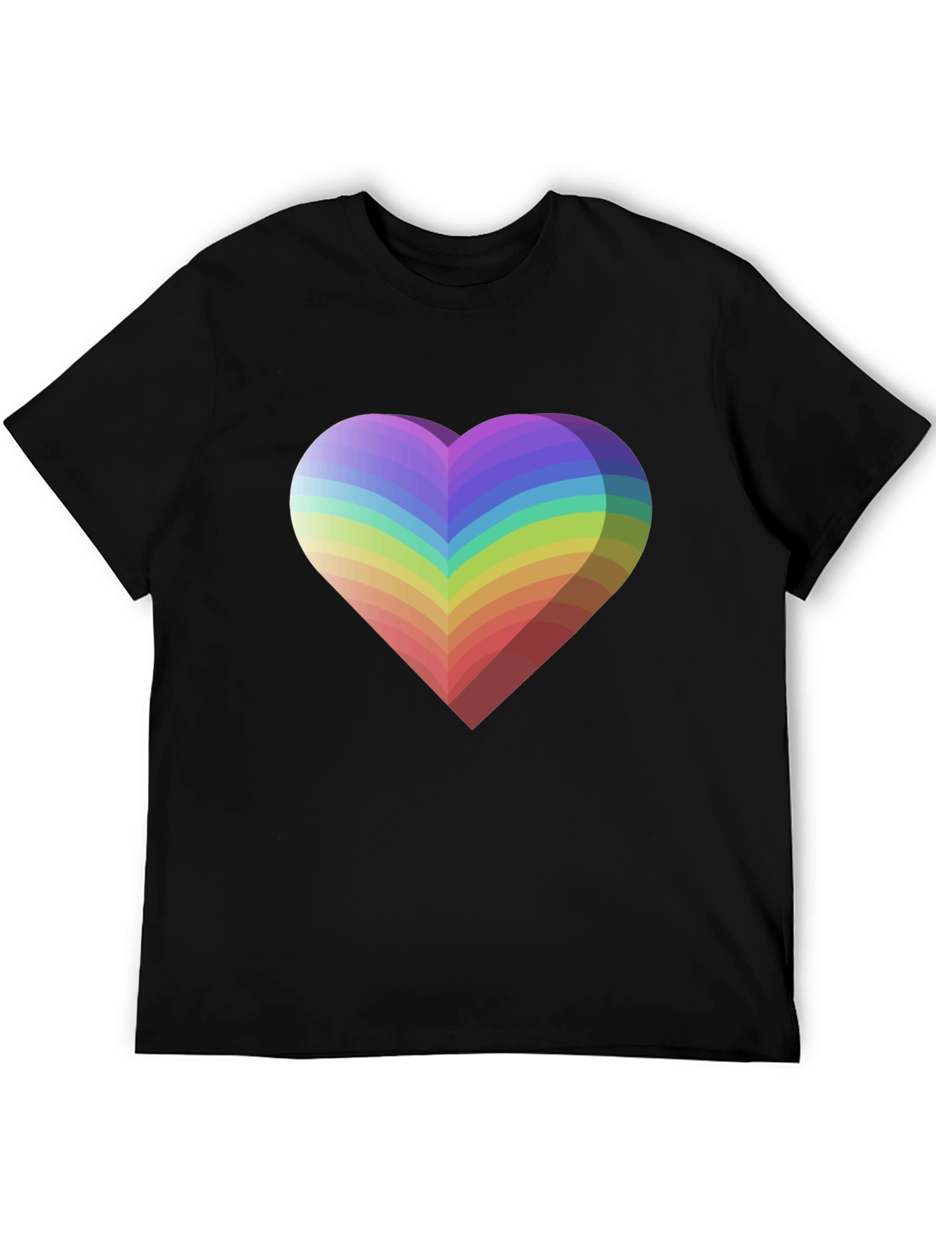 Rainbow Heart Graphic Tee - Black Unisex T-Shirt