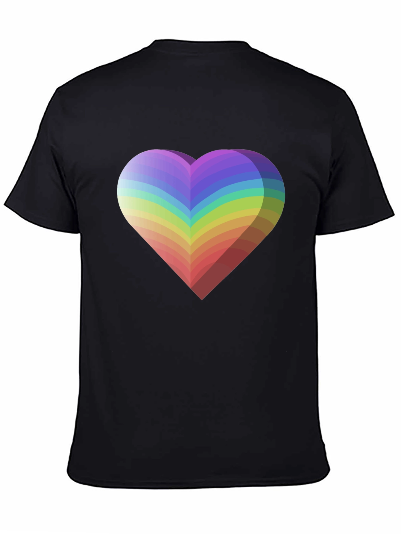 Rainbow Heart Graphic Tee - Black Unisex T-Shirt