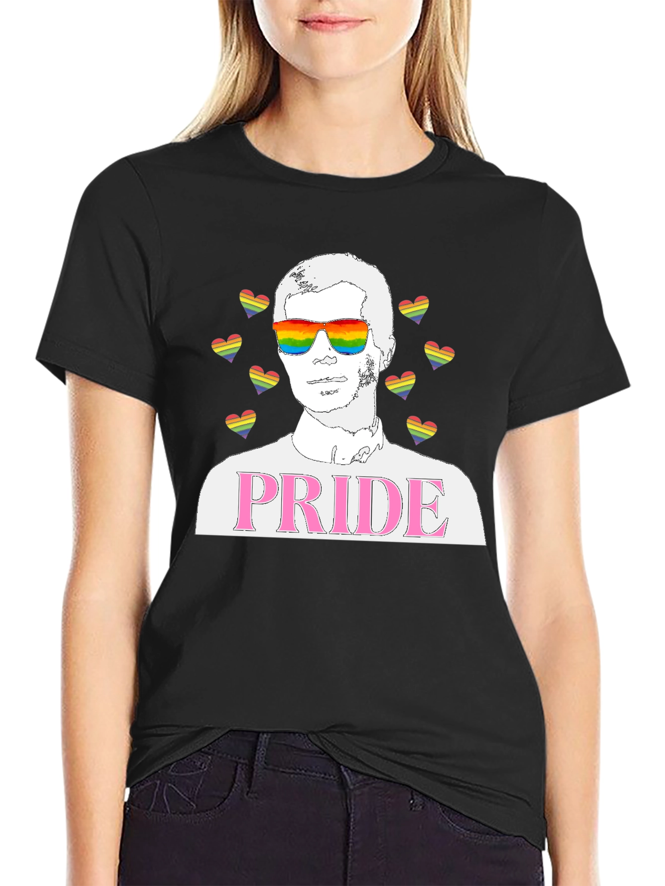 Pride Graphic T-Shirt - LGBTQ+ Rainbow Heart Design