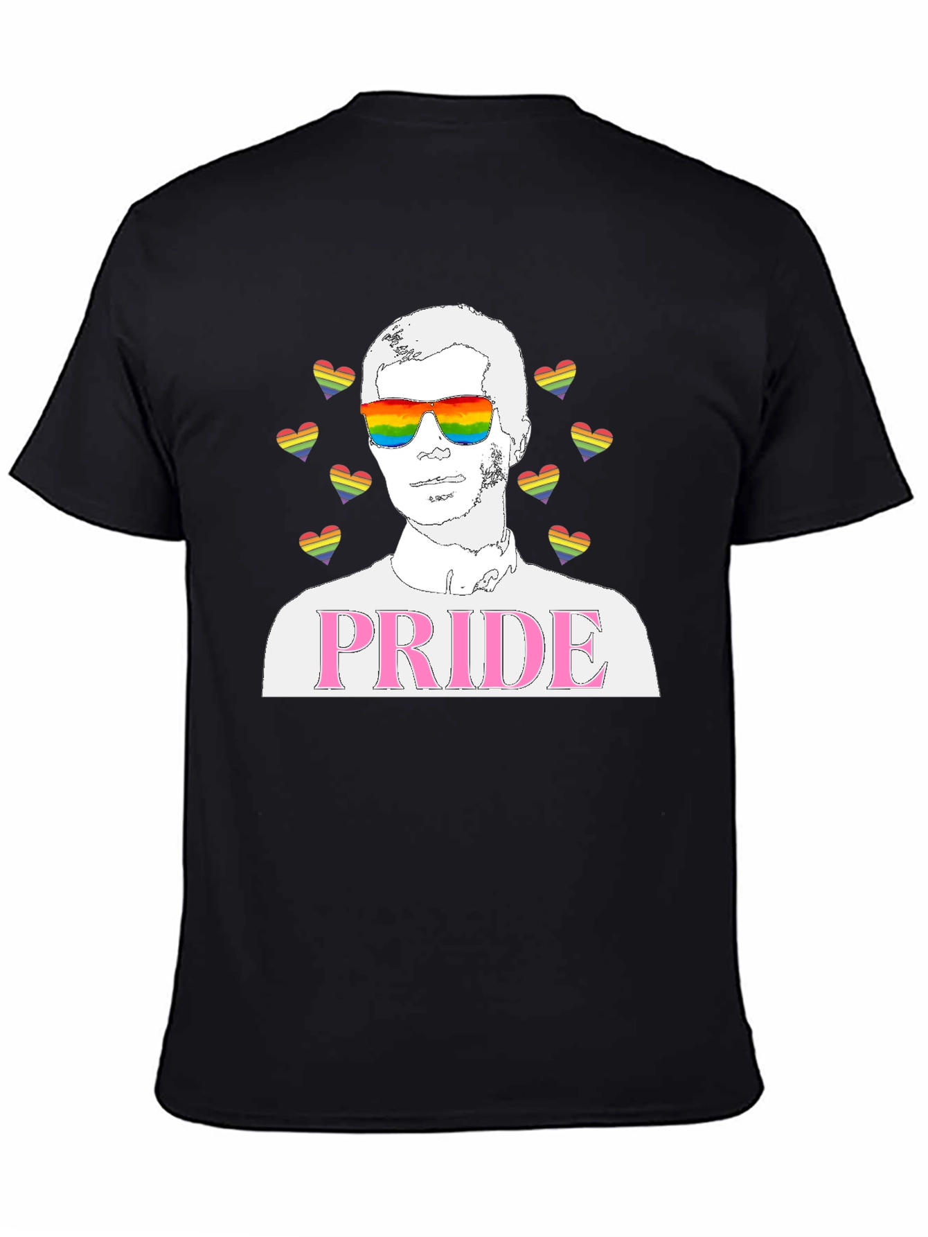 Pride Graphic T-Shirt - LGBTQ+ Rainbow Heart Design