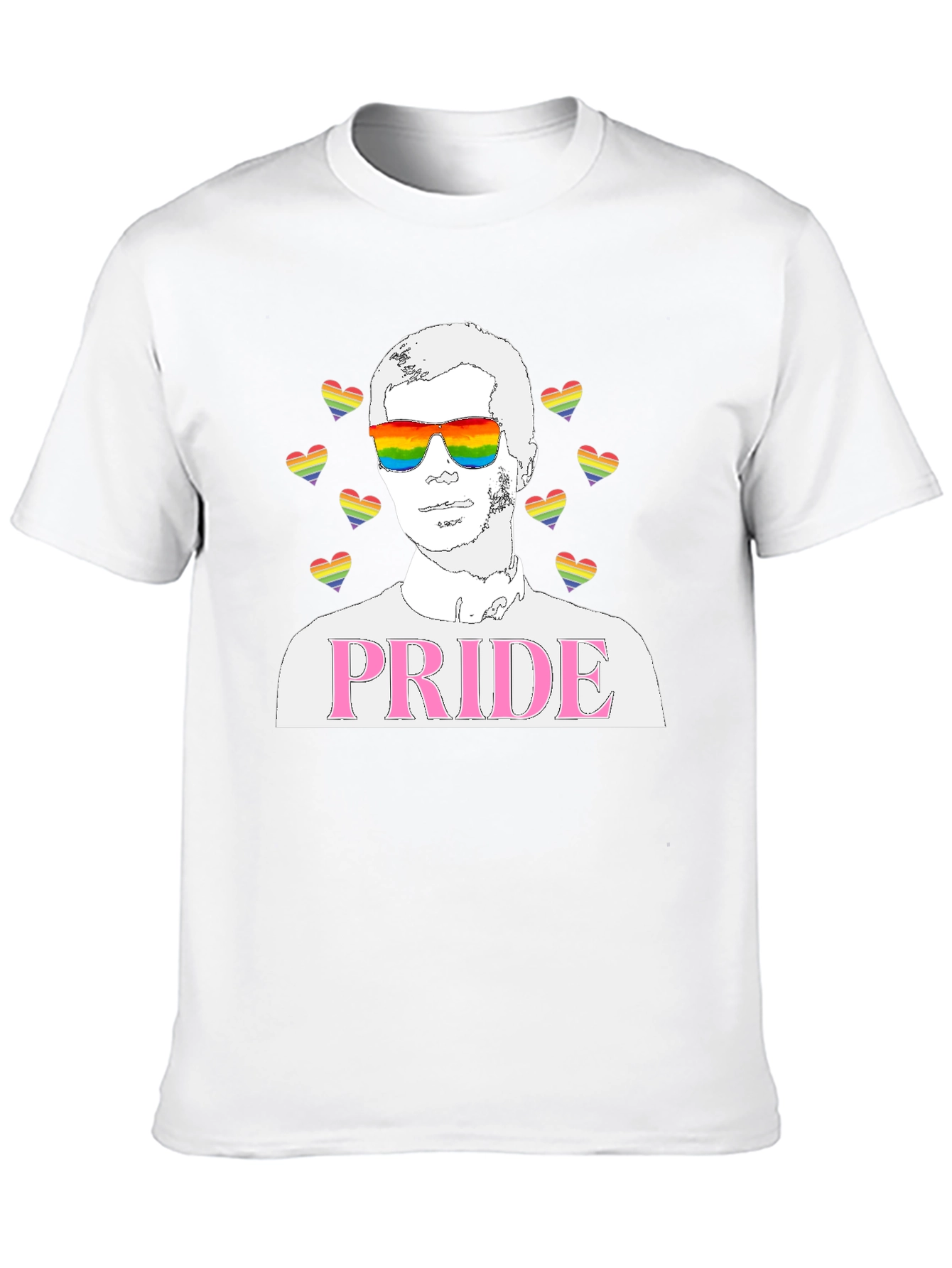Pride Graphic T-Shirt - LGBTQ+ Rainbow Heart Design
