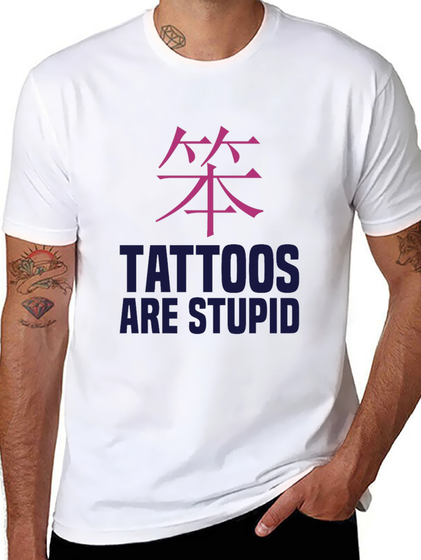 Tattoos Are Stupid Graphic Tee - Black