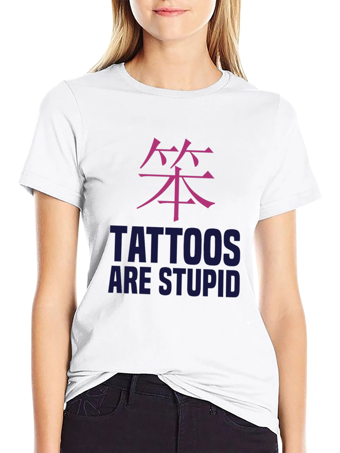 Tattoos Are Stupid Graphic Tee - Black