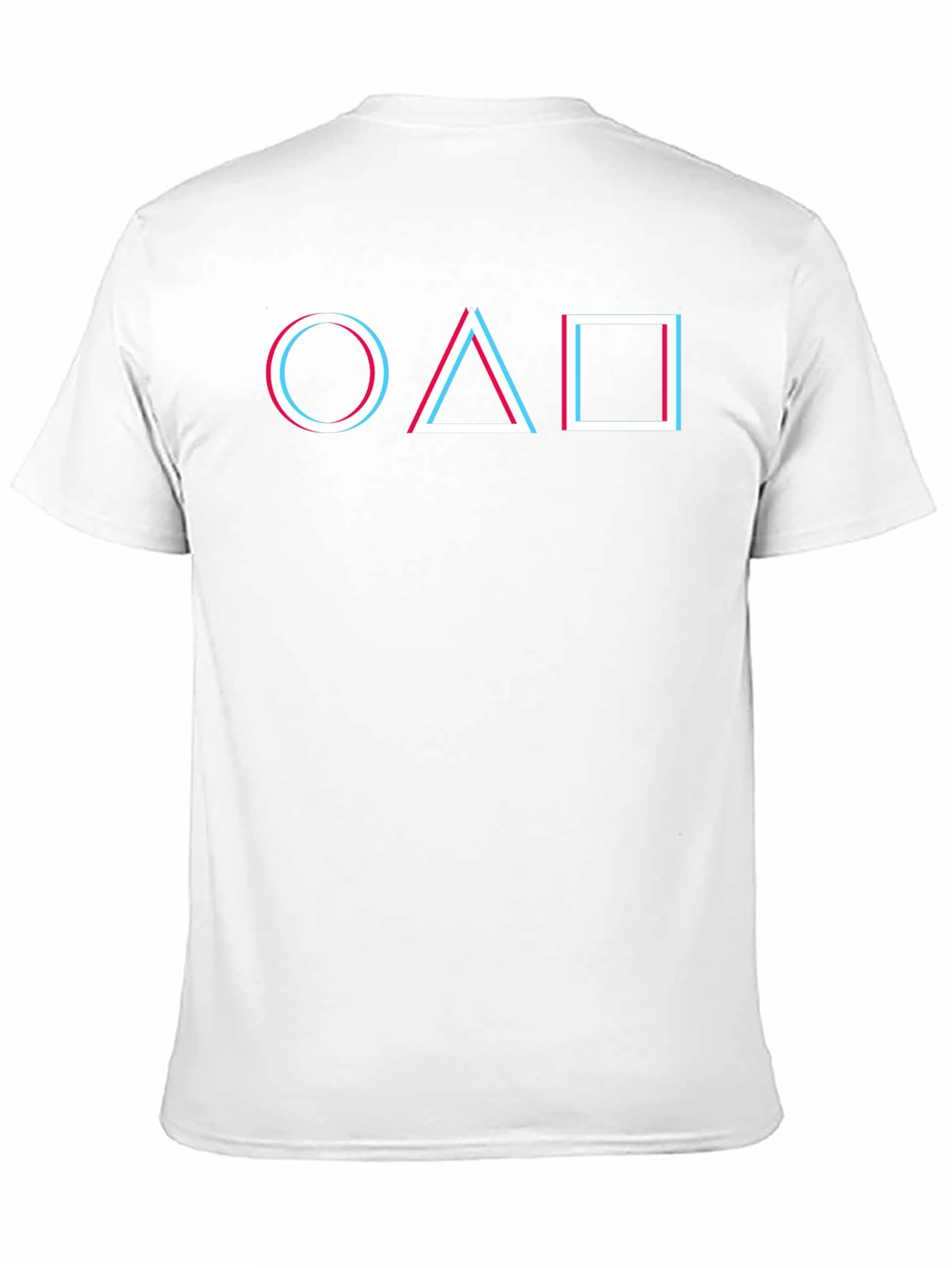 Trendy Graphic Tee - Circle Triangle Square Design