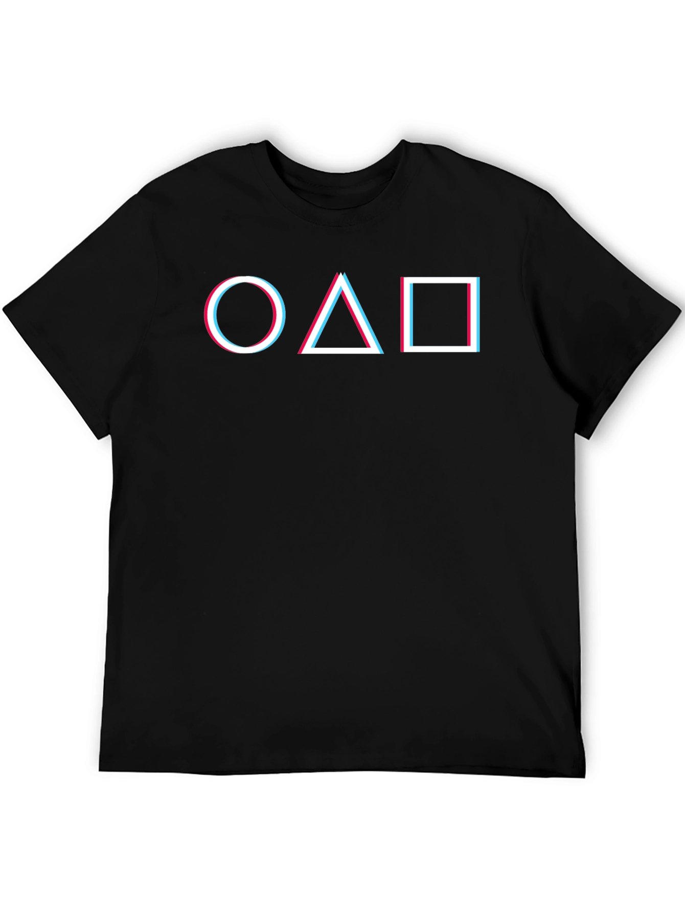 Trendy Graphic Tee - Circle Triangle Square Design