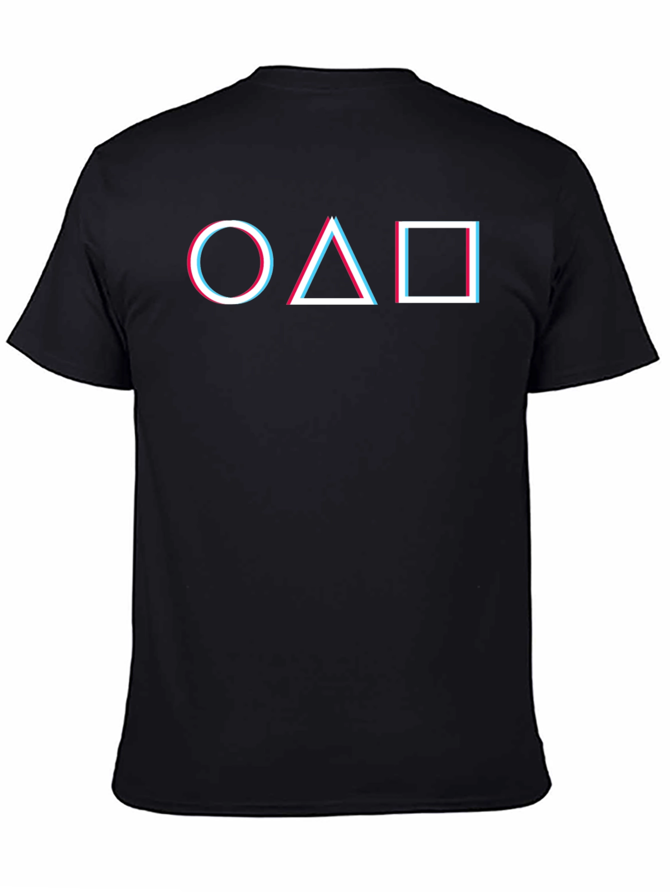 Trendy Graphic Tee - Circle Triangle Square Design