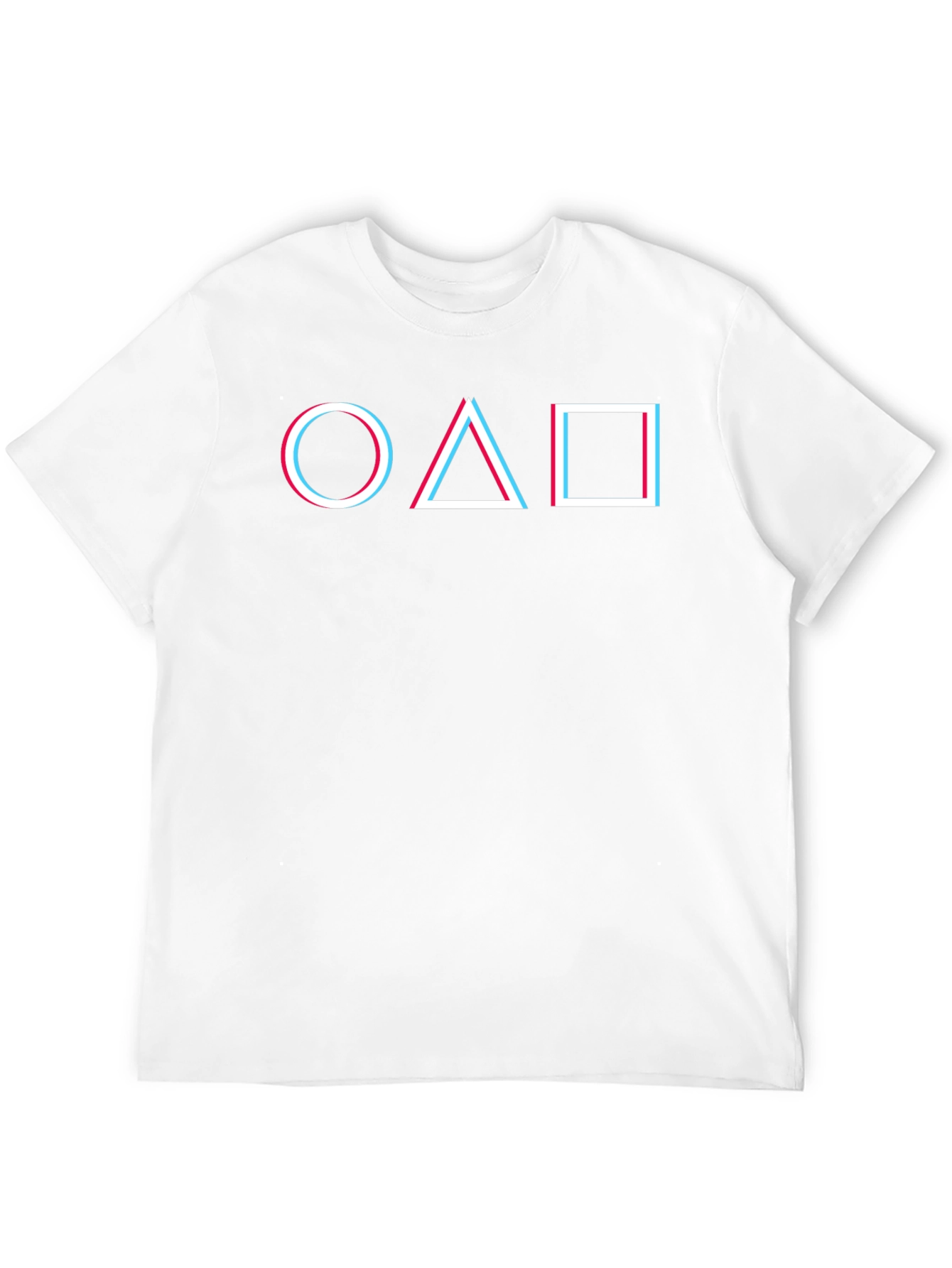 Trendy Graphic Tee - Circle Triangle Square Design