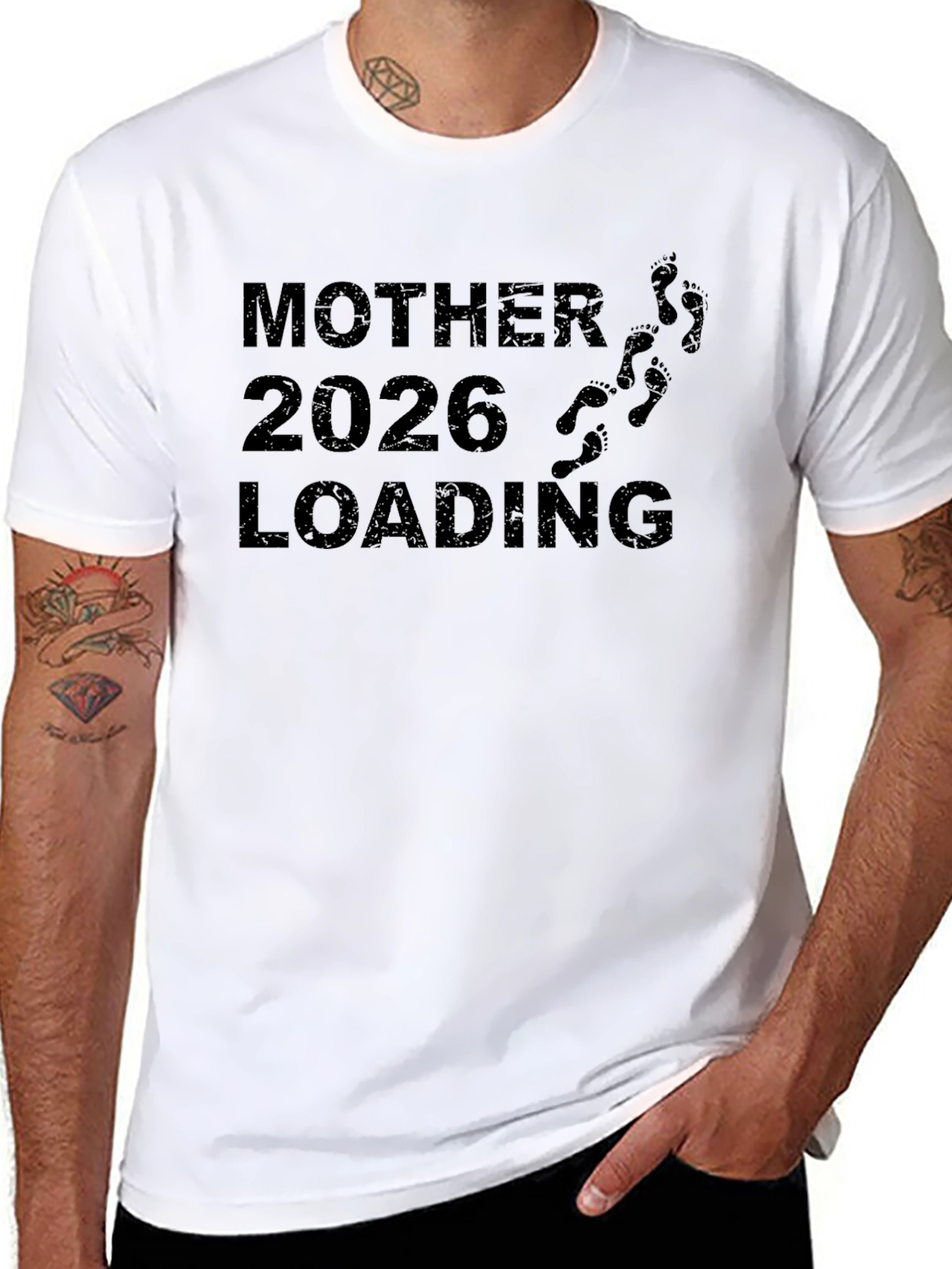 Mother 2026 Loading T-Shirt Pregnancy Announcement Tee