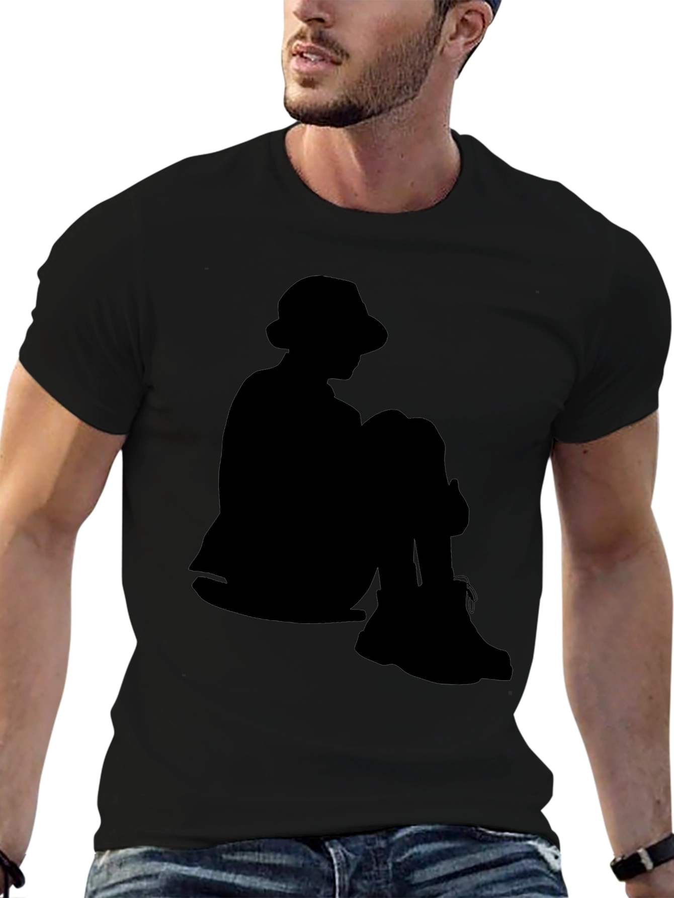 Silhouette T-Shirt: Seated Figure