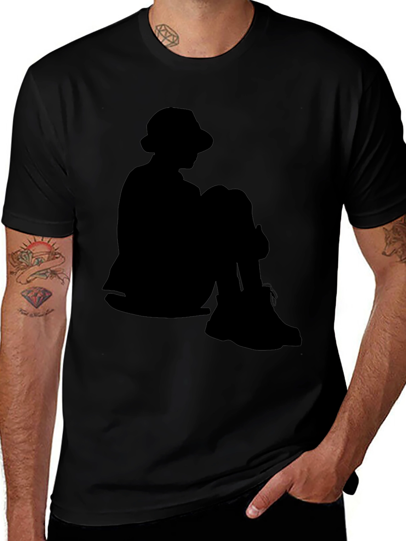 Silhouette T-Shirt: Seated Figure