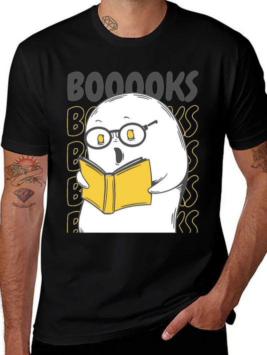 Funny Ghost Reading Book T-Shirt - BOOOOOKS!