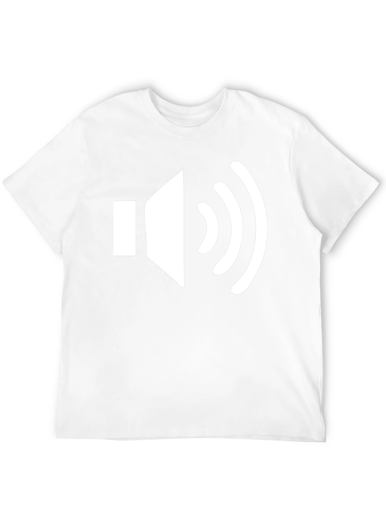 Black T-Shirt with White Speaker Graphic