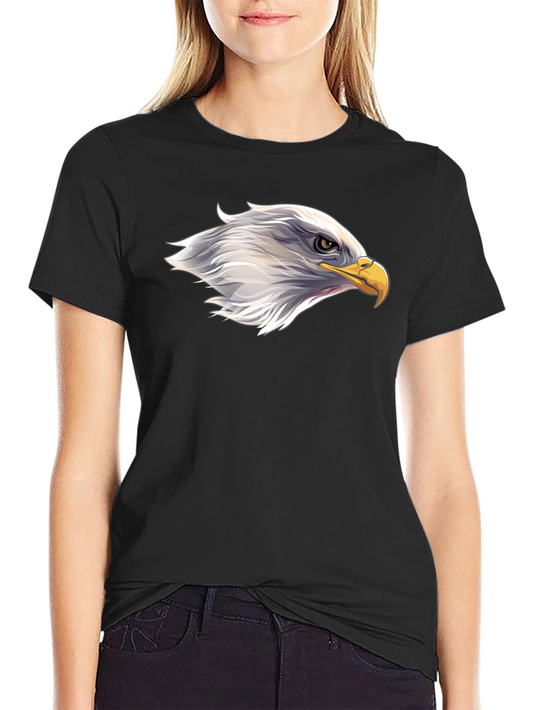 Bold Eagle Head Graphic Black T-Shirt