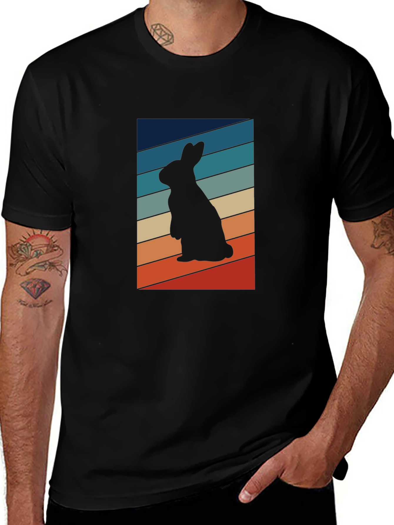 Retro Rabbit Silhouette T-Shirt