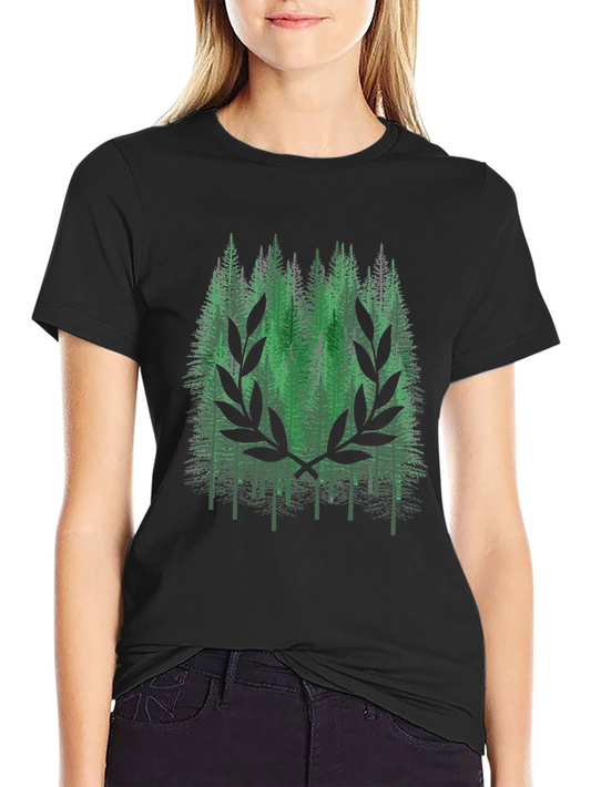 Green Forest Graphic Tee - Black T-Shirt
