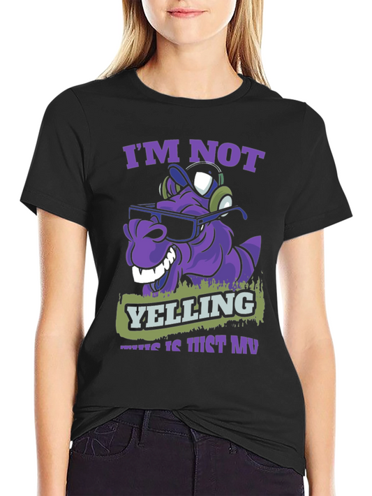 Im Not Yelling T-Shirt - Purple Cartoon Character Tee