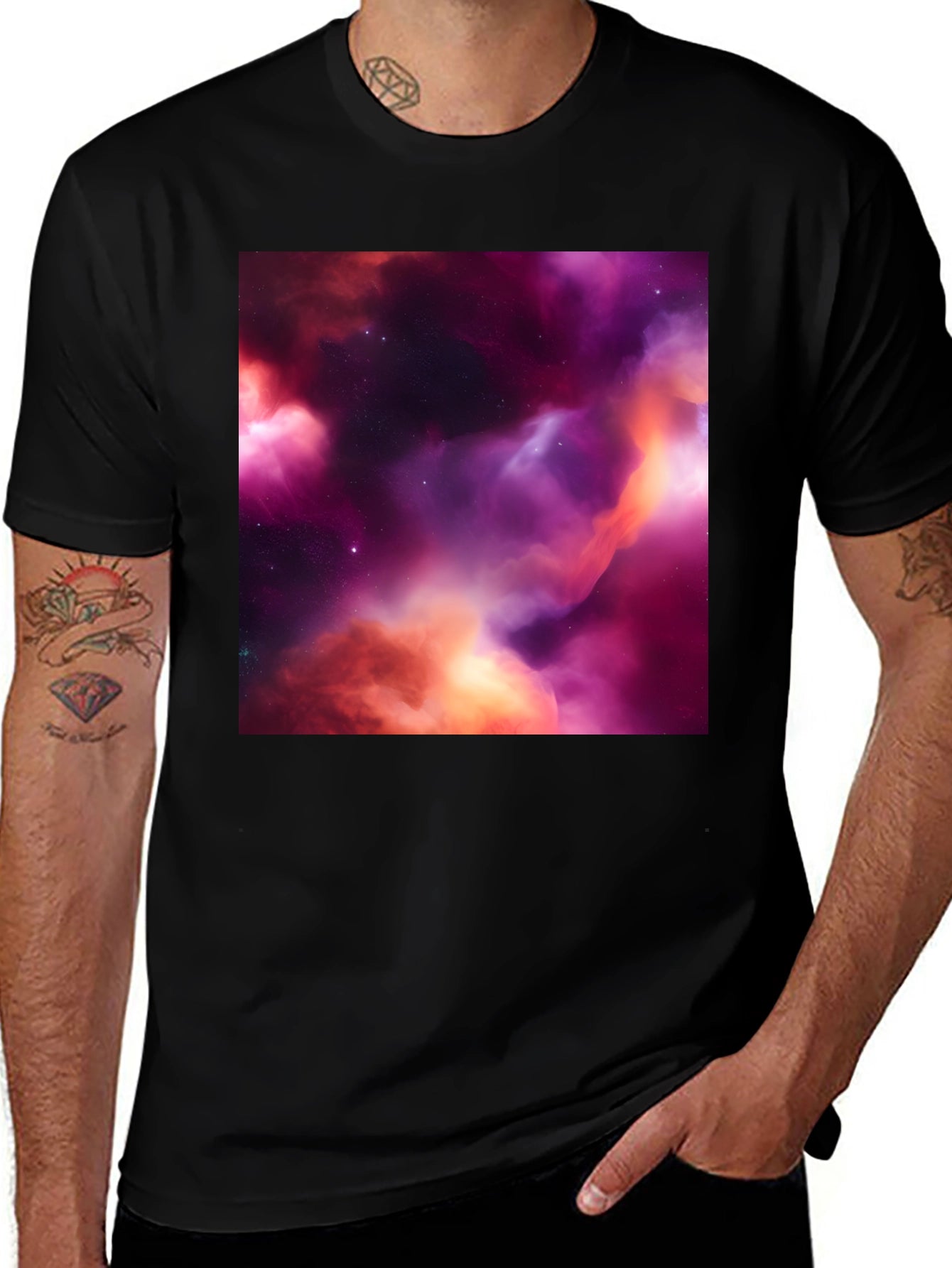 Nebula Space T-Shirt - Black Graphic Tee
