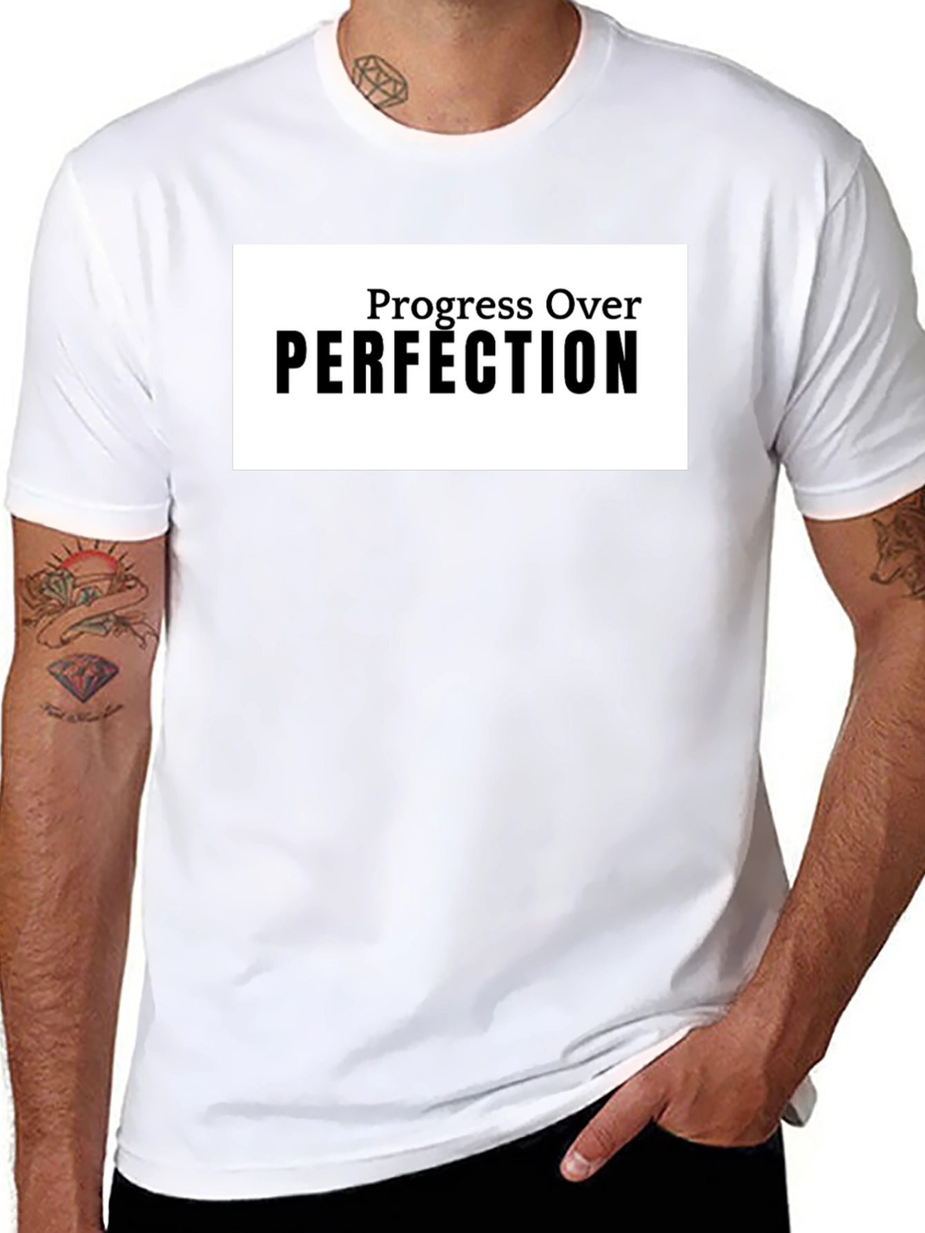 Progress Over Perfection Black T-Shirt