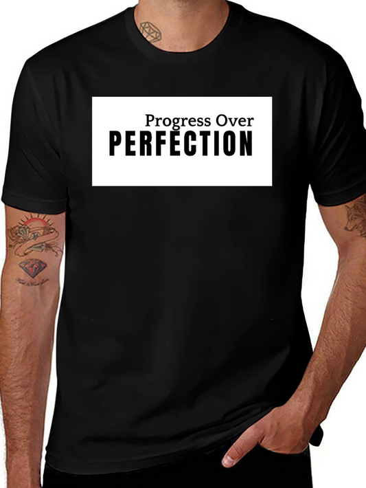 Progress Over Perfection Black T-Shirt