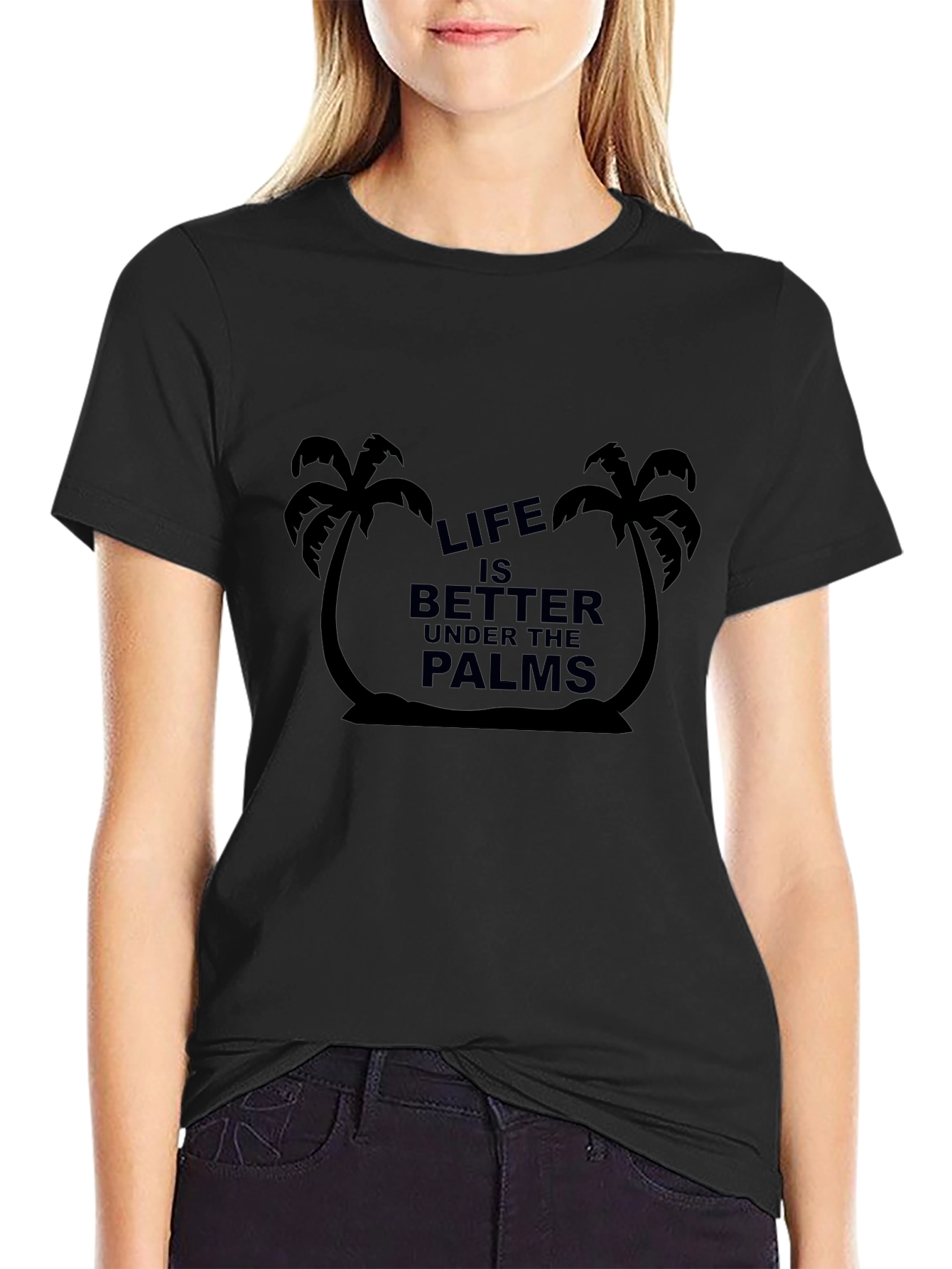 Life Under the Palms Black Graphic Tee