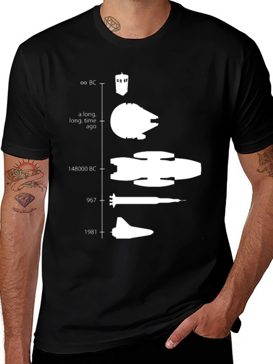 Evolution of Spacecraft Black T-Shirt