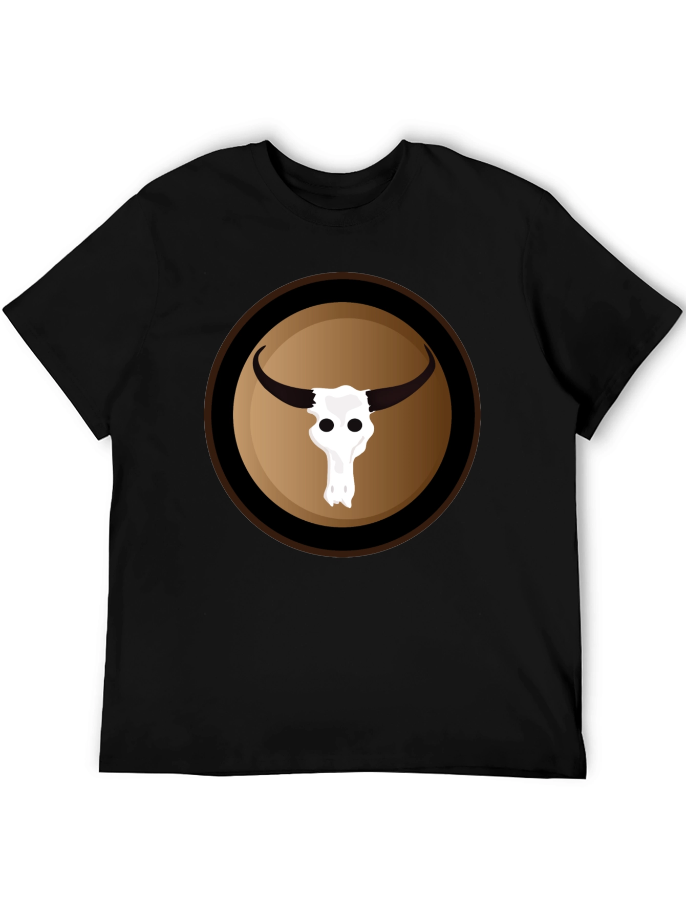 Bull Skull Graphic Black T-Shirt
