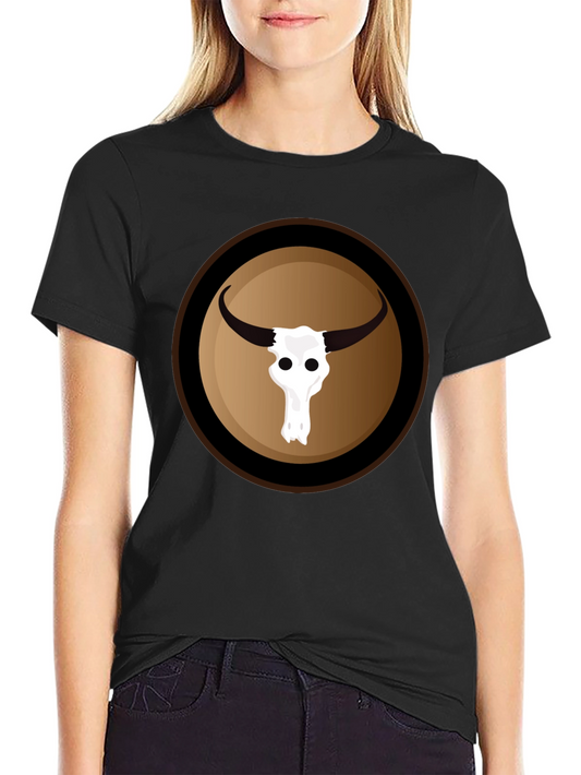 Bull Skull Graphic Black T-Shirt