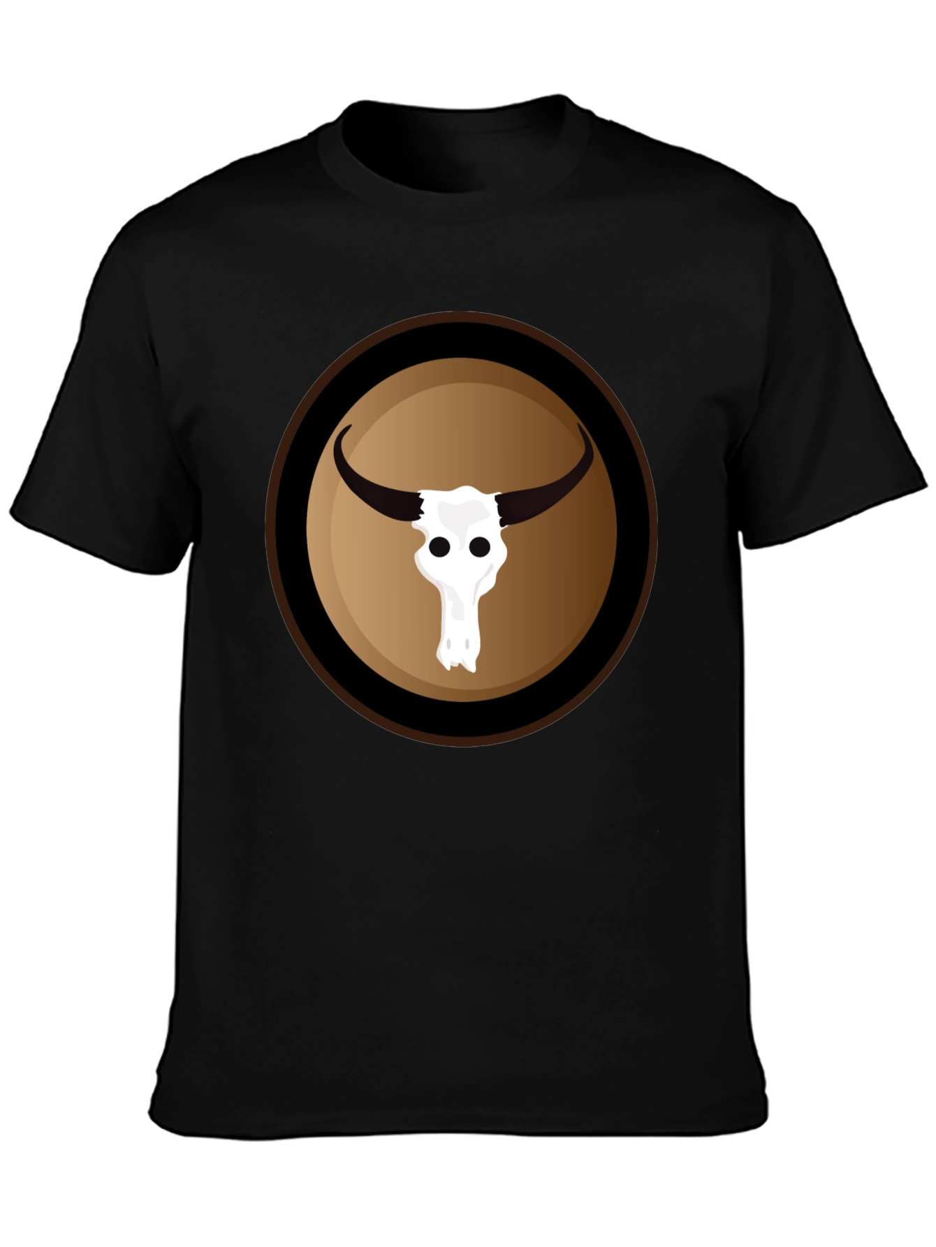 Bull Skull Graphic Black T-Shirt