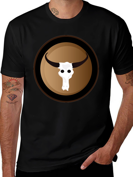 Bull Skull Graphic Black T-Shirt