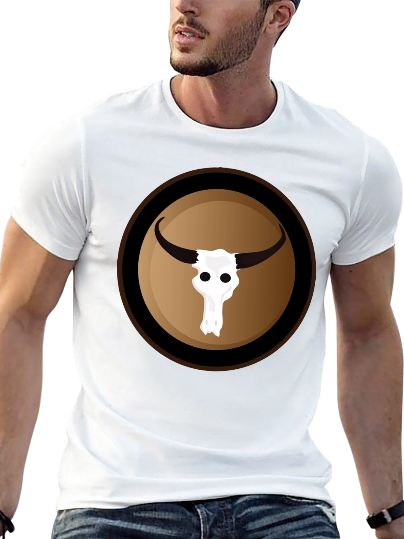 Bull Skull Graphic Black T-Shirt