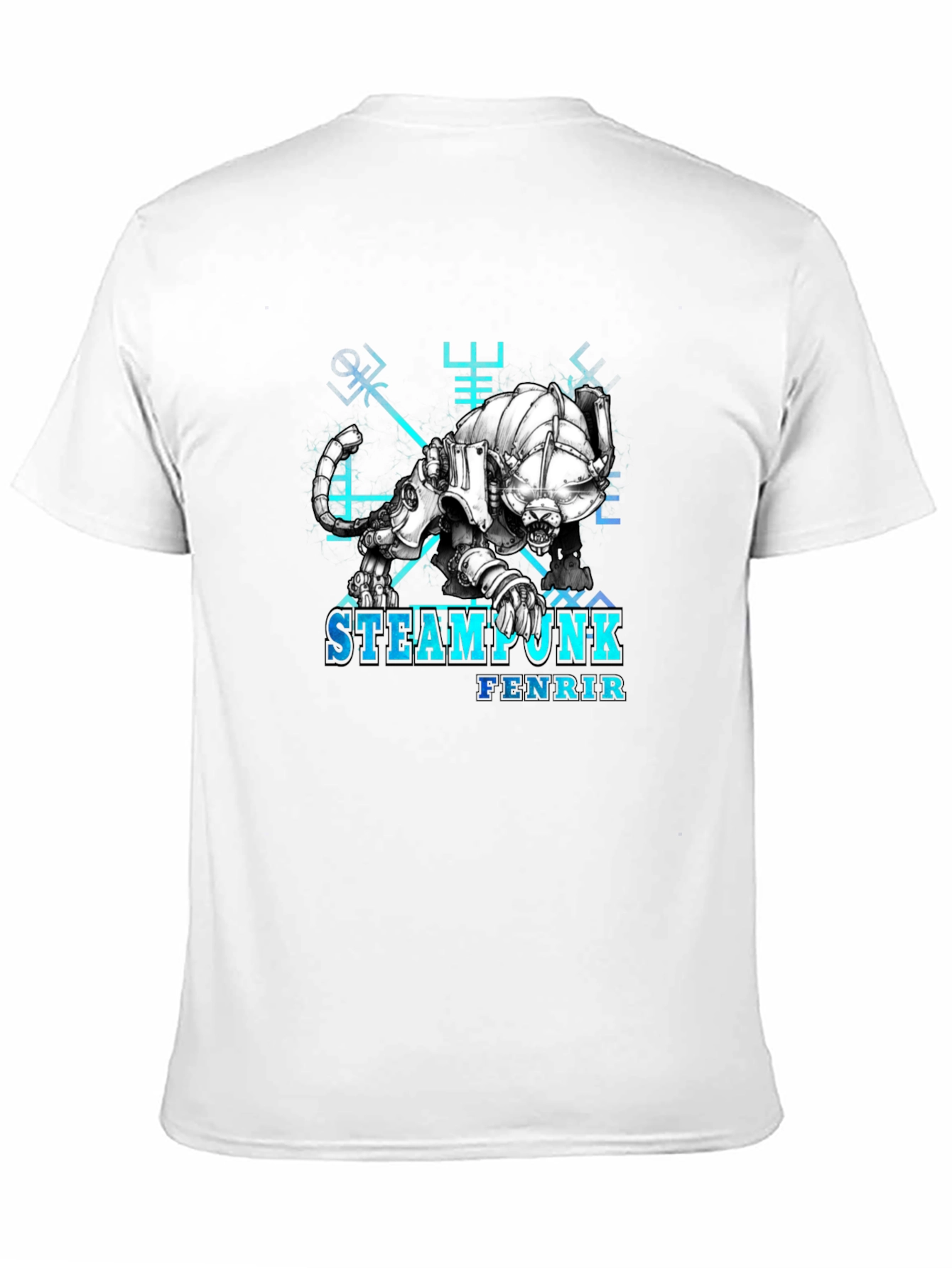 Steampunk Fenrir Graphic T-Shirt - Norse Mythology Design