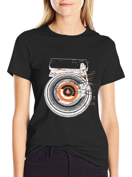 DJ Turntable Graphic Tee - Retro Style