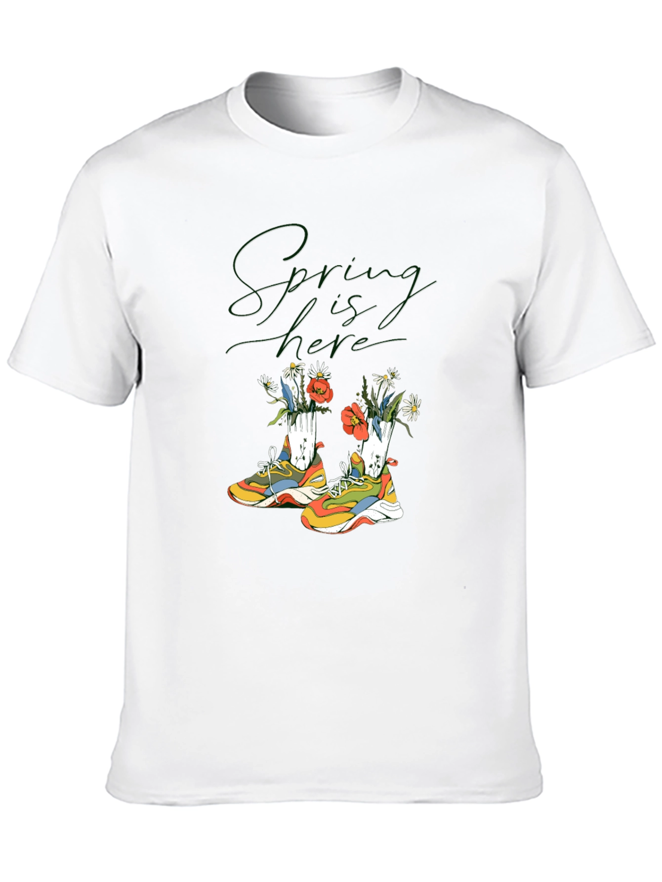 Spring Sneakers T-Shirt: Fashionable Floral Design