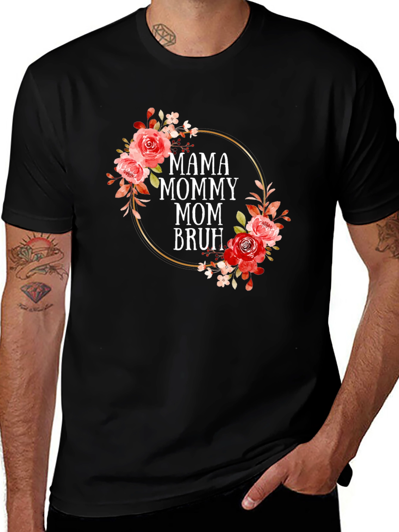 Mama Mommy Mom Bruh Floral T-Shirt