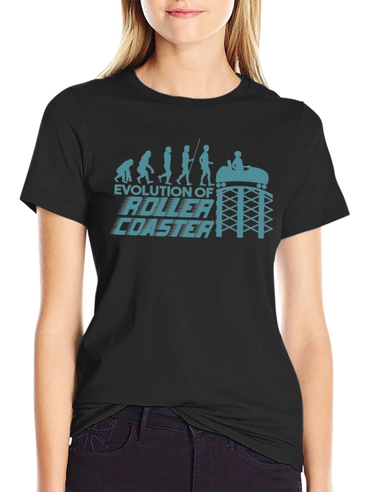 Evolution of Roller Coaster Graphic Tee - Black
