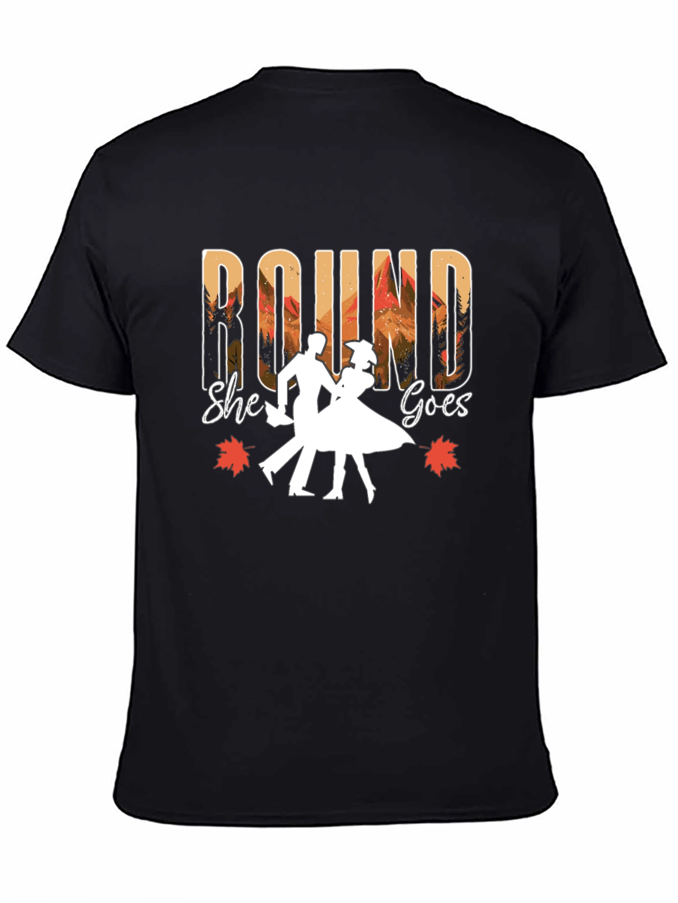 Round She Goes Graphic Tee - Dancing Autumn Design