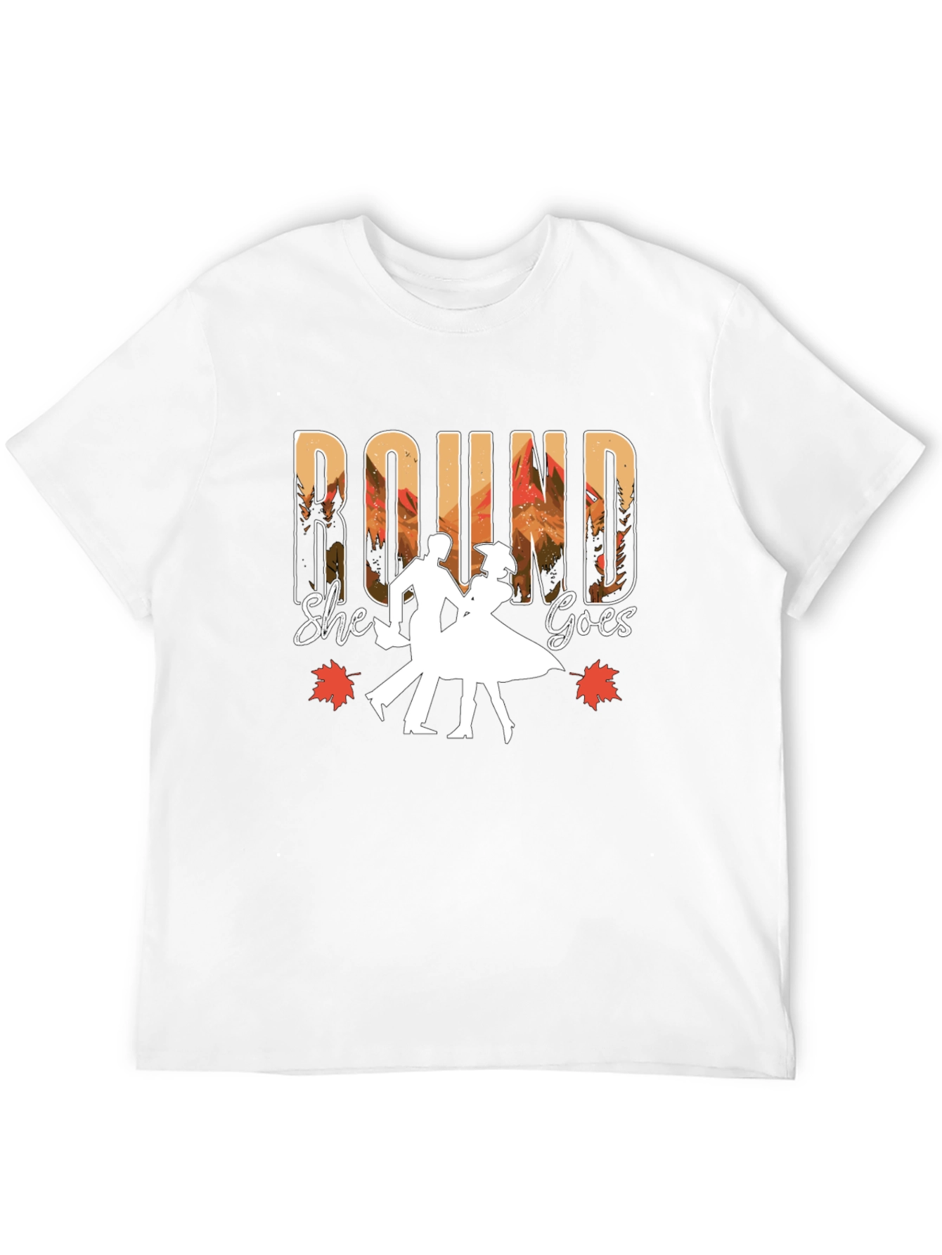 Round She Goes Graphic Tee - Dancing Autumn Design