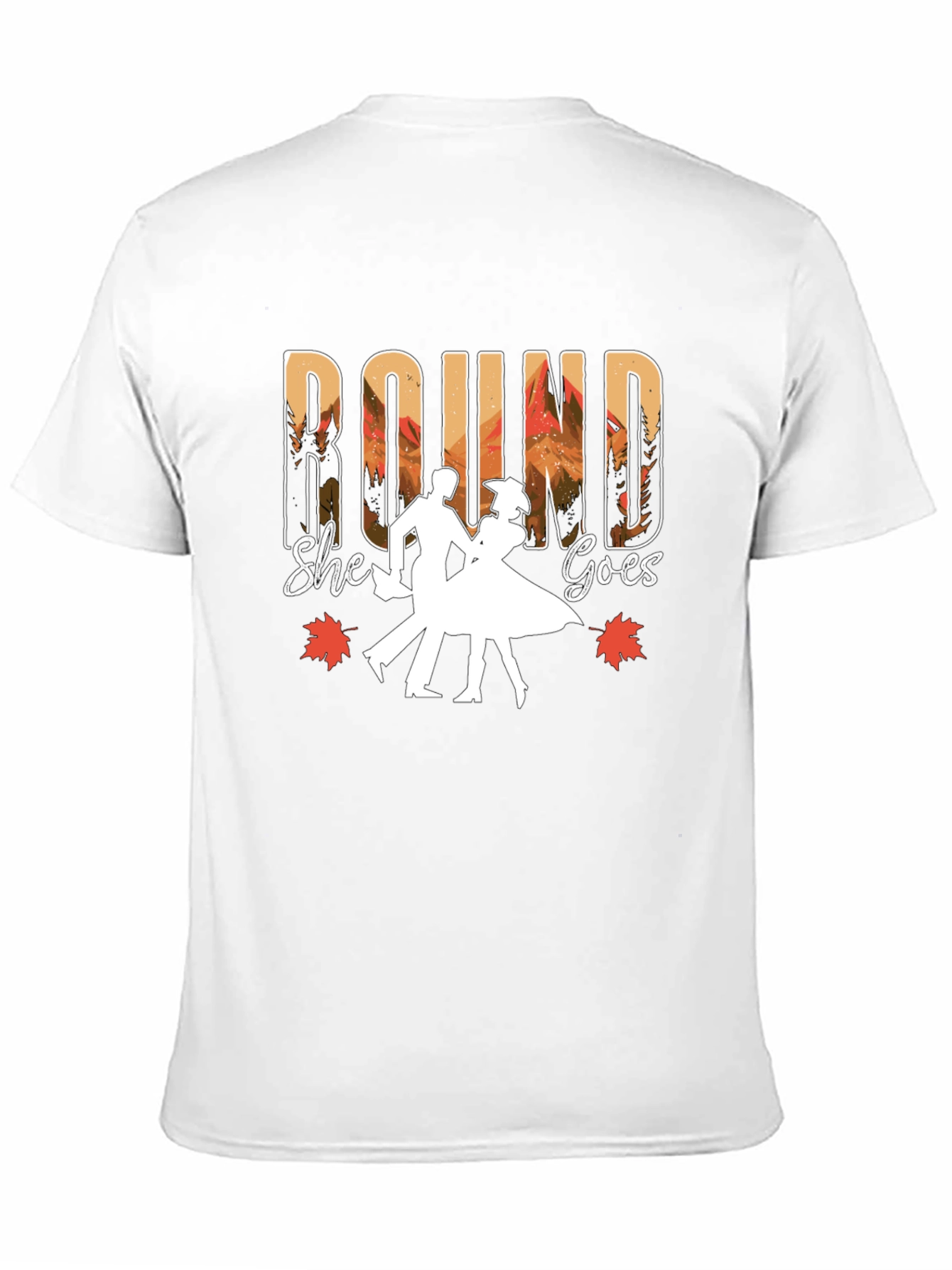 Round She Goes Graphic Tee - Dancing Autumn Design