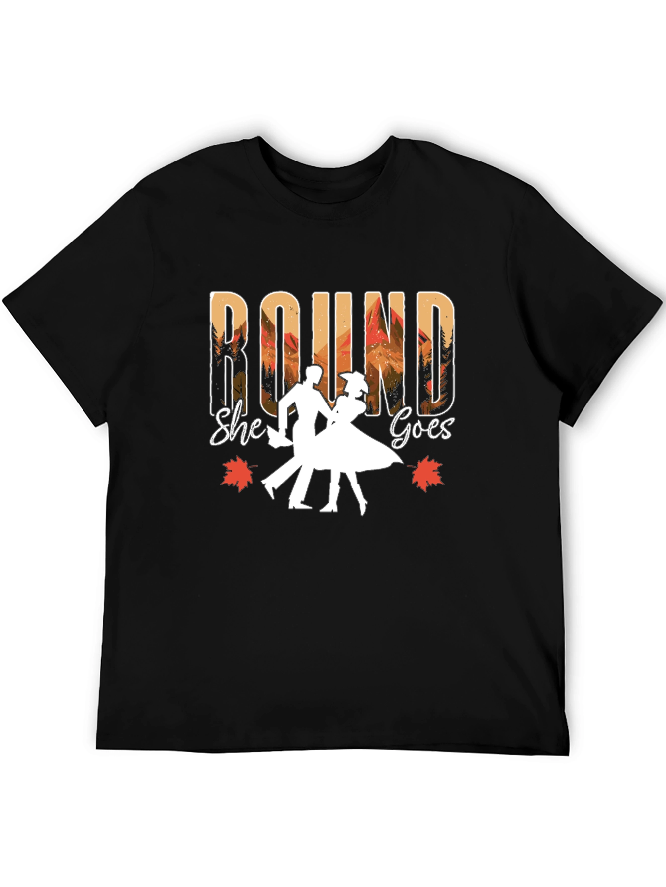 Round She Goes Graphic Tee - Dancing Autumn Design