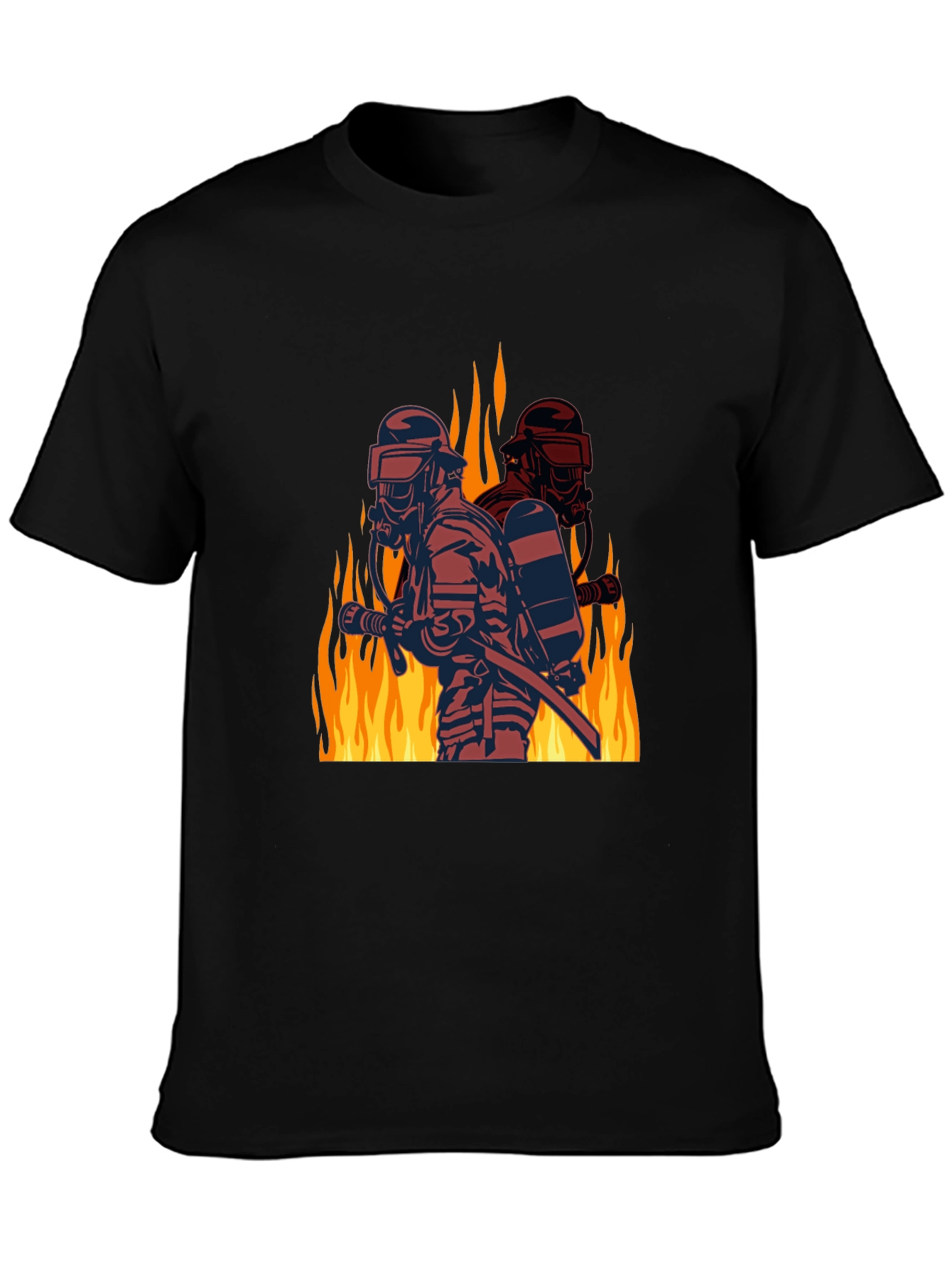 Firefighter Graphic Tee - Black Cotton Blend
