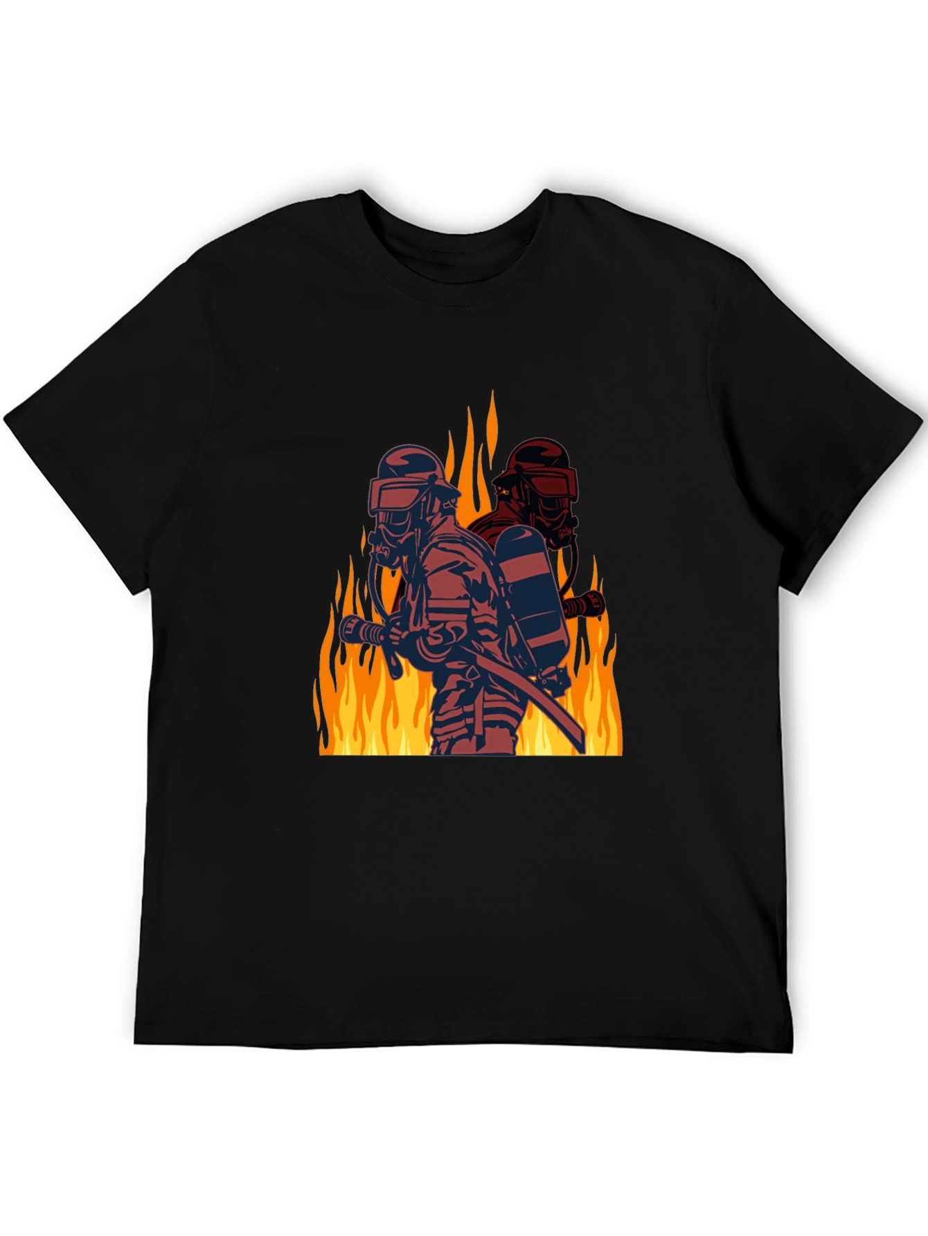 Firefighter Graphic Tee - Black Cotton Blend