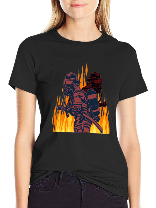 Firefighter Graphic Tee - Black Cotton Blend
