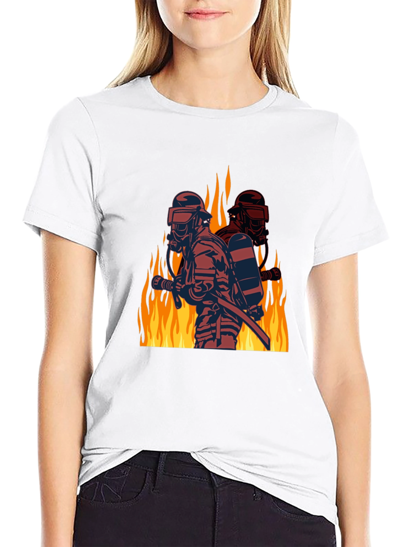 Firefighter Graphic Tee - Black Cotton Blend