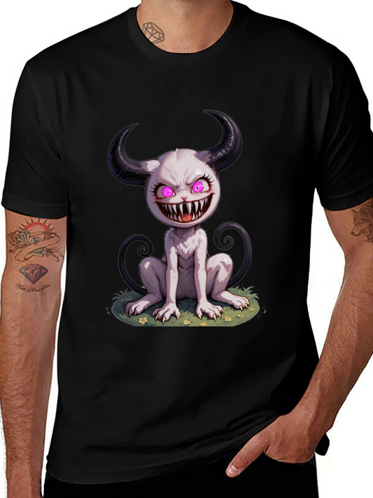Creepy Cute Monster Graphic Tee - Black