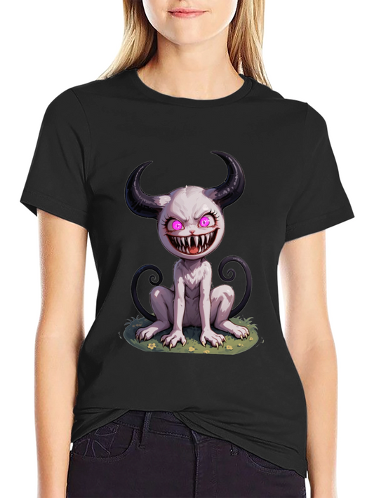 Creepy Cute Monster Graphic Tee - Black