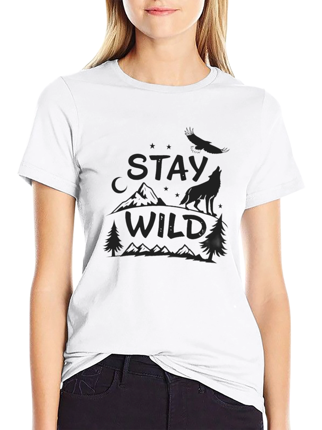 Stay Wild Graphic Tee - Black