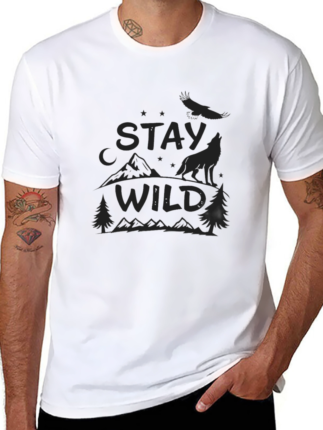 Stay Wild Graphic Tee - Black